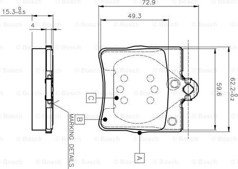 BOSCH 0 986 TB2 334 - Əyləc altlığı dəsti, əyləc diski furqanavto.az