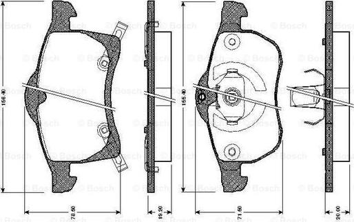 BOSCH 0 986 TB2 335 - Əyləc altlığı dəsti, əyləc diski furqanavto.az