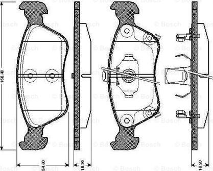 BOSCH 0 986 TB2 332 - Əyləc altlığı dəsti, əyləc diski furqanavto.az