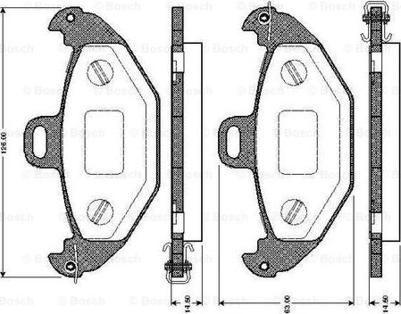 BOSCH 0 986 TB2 337 - Əyləc altlığı dəsti, əyləc diski furqanavto.az