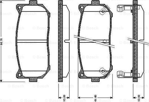 BOSCH 0 986 TB2 321 - Əyləc altlığı dəsti, əyləc diski furqanavto.az