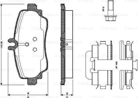 BOSCH 0 986 TB2 322 - Əyləc altlığı dəsti, əyləc diski furqanavto.az