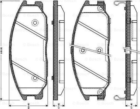 BOSCH 0 986 TB2 379 - Əyləc altlığı dəsti, əyləc diski furqanavto.az