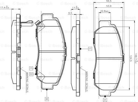 BOSCH 0 986 TB2 371 - Əyləc altlığı dəsti, əyləc diski furqanavto.az