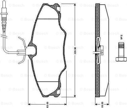 BOSCH 0 986 TB2 296 - Əyləc altlığı dəsti, əyləc diski furqanavto.az