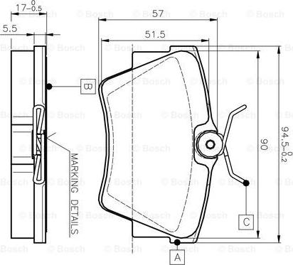 BOSCH 0 986 TB2 290 - Əyləc altlığı dəsti, əyləc diski furqanavto.az