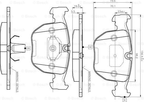 BOSCH 0 986 TB2 292 - Əyləc altlığı dəsti, əyləc diski furqanavto.az