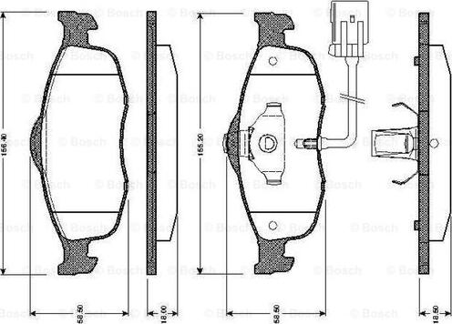 BOSCH 0 986 TB2 241 - Əyləc altlığı dəsti, əyləc diski furqanavto.az