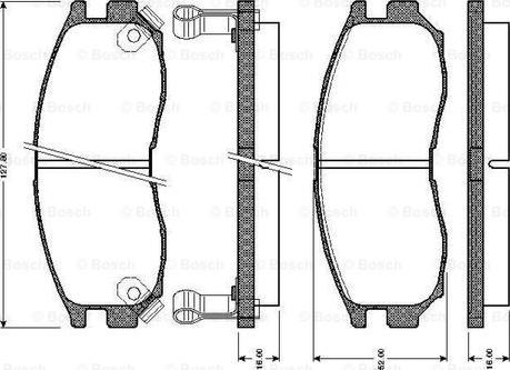 BOSCH 0 986 TB2 250 - Əyləc altlığı dəsti, əyləc diski furqanavto.az