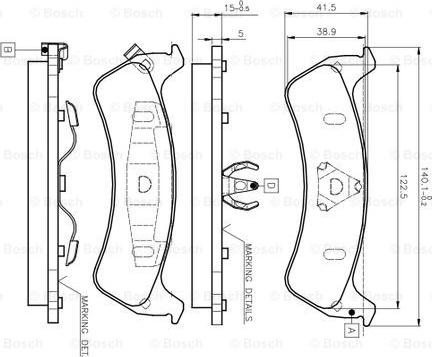 BOSCH 0 986 TB2 257 - Əyləc altlığı dəsti, əyləc diski furqanavto.az