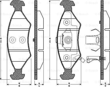 BOSCH 0 986 TB2 267 - Əyləc altlığı dəsti, əyləc diski furqanavto.az