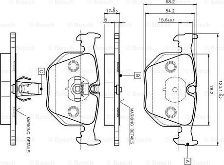 BOSCH 0 986 TB2 204 - Əyləc altlığı dəsti, əyləc diski furqanavto.az