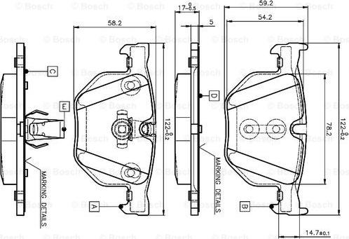 BOSCH 0 986 TB2 207 - Əyləc altlığı dəsti, əyləc diski furqanavto.az