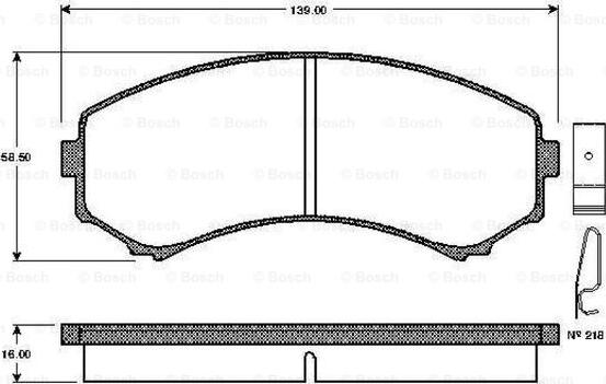 BOSCH 0 986 TB2 218 - Əyləc altlığı dəsti, əyləc diski furqanavto.az