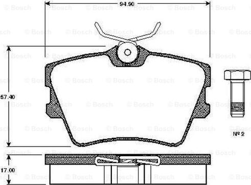 BOSCH 0 986 TB2 289 - Əyləc altlığı dəsti, əyləc diski furqanavto.az