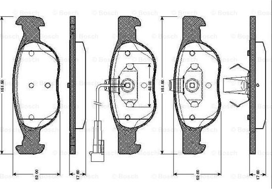 BOSCH 0 986 TB2 285 - Əyləc altlığı dəsti, əyləc diski furqanavto.az