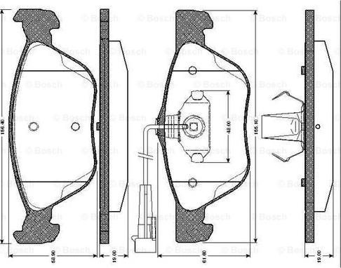 BOSCH 0 986 TB2 286 - Əyləc altlığı dəsti, əyləc diski furqanavto.az