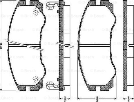 BOSCH 0 986 TB2 234 - Əyləc altlığı dəsti, əyləc diski furqanavto.az