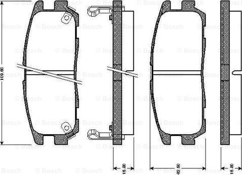 BOSCH 0 986 TB2 237 - Əyləc altlığı dəsti, əyləc diski www.furqanavto.az