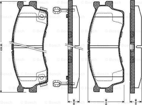 BOSCH 0 986 TB2 228 - Əyləc altlığı dəsti, əyləc diski furqanavto.az