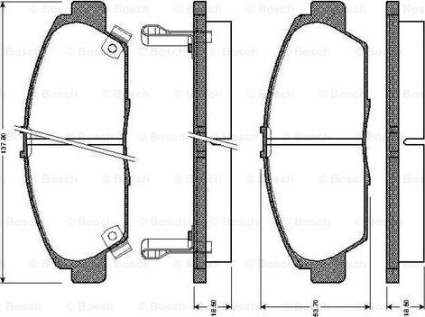 BOSCH 0 986 TB2 223 - Əyləc altlığı dəsti, əyləc diski furqanavto.az