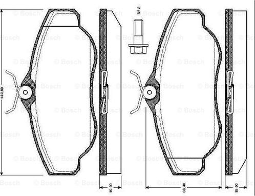 BOSCH 0 986 TB2 274 - Əyləc altlığı dəsti, əyləc diski furqanavto.az