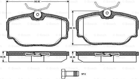 BOSCH 0 986 TB2 275 - Əyləc altlığı dəsti, əyləc diski furqanavto.az