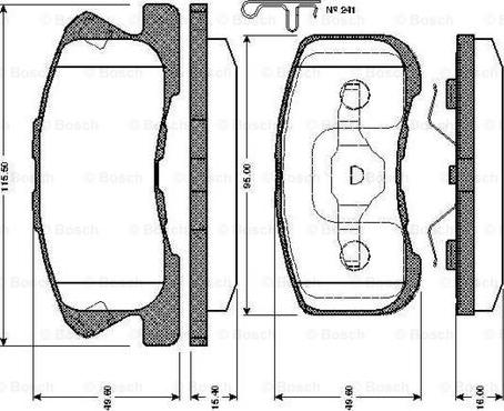 BOSCH 0 986 TB2 794 - Əyləc altlığı dəsti, əyləc diski furqanavto.az