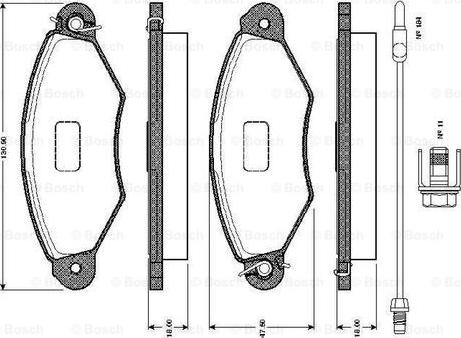 BOSCH 0 986 TB2 761 - Əyləc altlığı dəsti, əyləc diski furqanavto.az