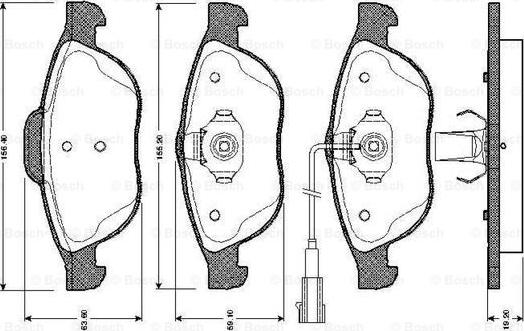 BOSCH 0 986 TB2 767 - Əyləc altlığı dəsti, əyləc diski furqanavto.az