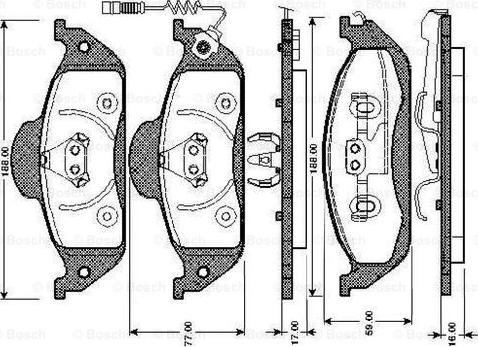 BOSCH 0 986 TB2 781 - Əyləc altlığı dəsti, əyləc diski furqanavto.az