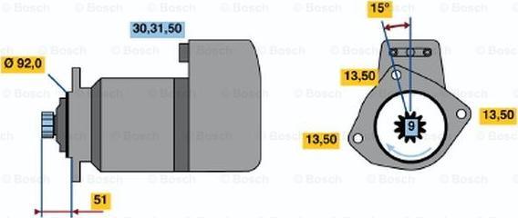 BOSCH 0 986 011 510 - Başlanğıc furqanavto.az