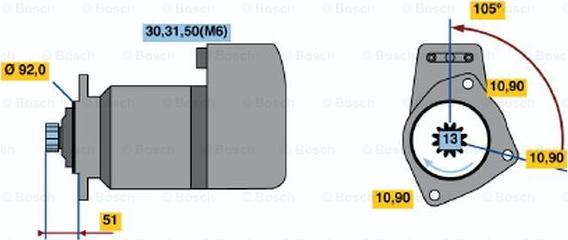 BOSCH 0 001 510 033 - Başlanğıc furqanavto.az