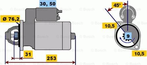 BOSCH 0 001 109 009 - Başlanğıc furqanavto.az