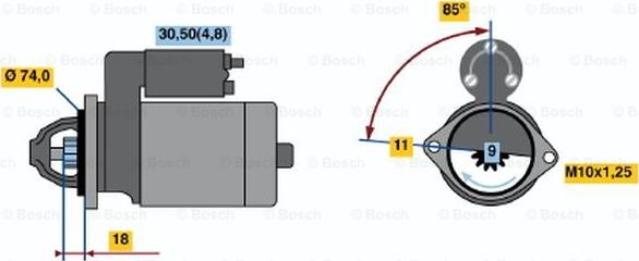 BOSCH 0 986 021 060 - Başlanğıc furqanavto.az