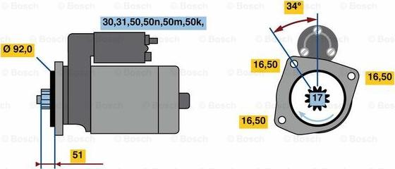 BOSCH 0 001 340 502 - Başlanğıc furqanavto.az