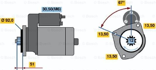 BOSCH 0 001 330 008 - Başlanğıc furqanavto.az