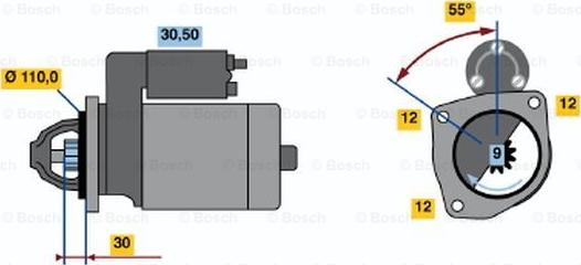 BOSCH 0 986 022 550 - Başlanğıc furqanavto.az