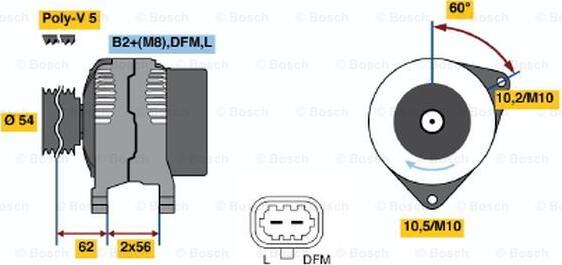 BOSCH 0 124 425 057 - Alternator furqanavto.az