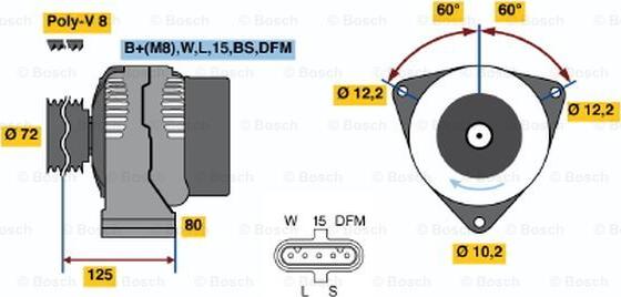 BOSCH 0 986 042 370 - Alternator furqanavto.az