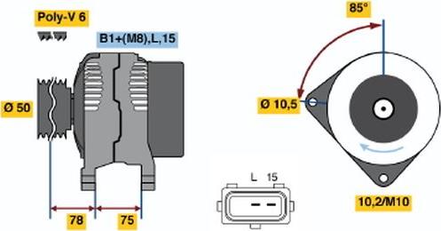 BOSCH 0 124 515 050 - Alternator furqanavto.az