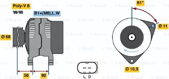 BOSCH 0 124 510 001 - Alternator furqanavto.az