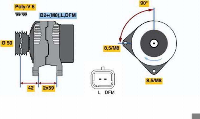 BOSCH 0 124 525 043 - Alternator furqanavto.az