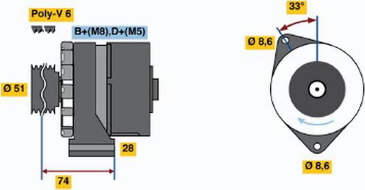 BOSCH 0120468033 - Alternator furqanavto.az