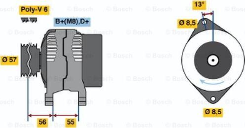 BOSCH 0 123 545 001 - Alternator furqanavto.az