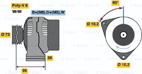 BOSCH 0 123 520 030 - Alternator furqanavto.az