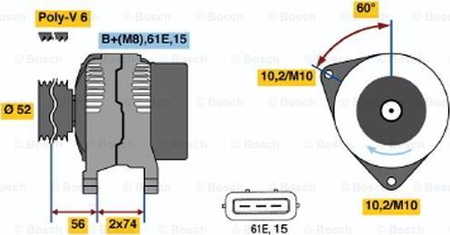 BOSCH 0 123 315 022 - Alternator furqanavto.az