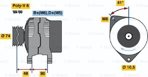 BOSCH 0 986 038 060 - Alternator furqanavto.az