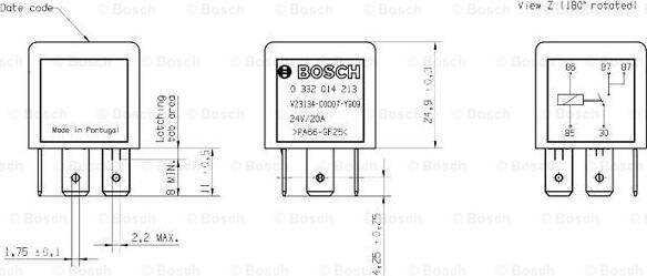 BOSCH 0 332 014 213 - Rele, əsas cərəyan furqanavto.az