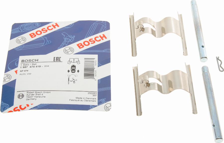 BOSCH 1 987 474 419 - Disk əyləc pedləri üçün aksesuar dəsti furqanavto.az